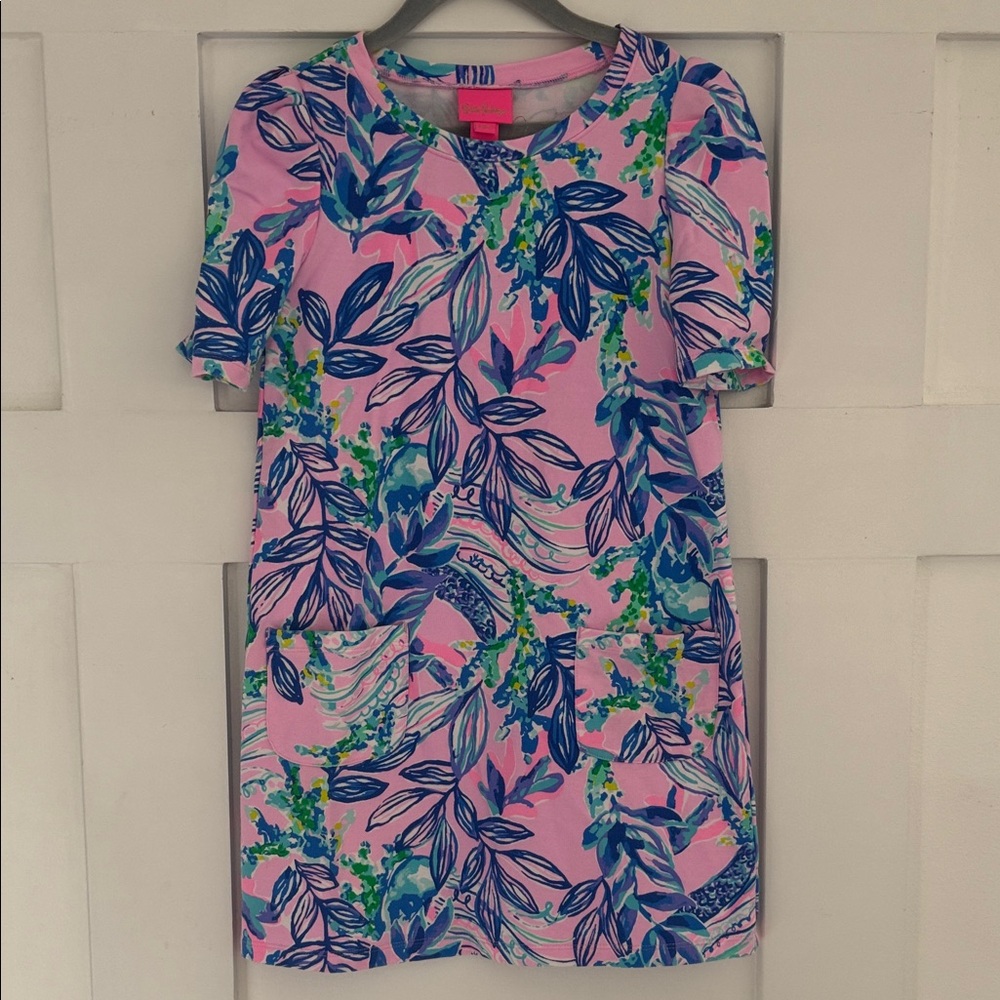 Lilly Pulitzer Floral Pink and Blue Kids Dress